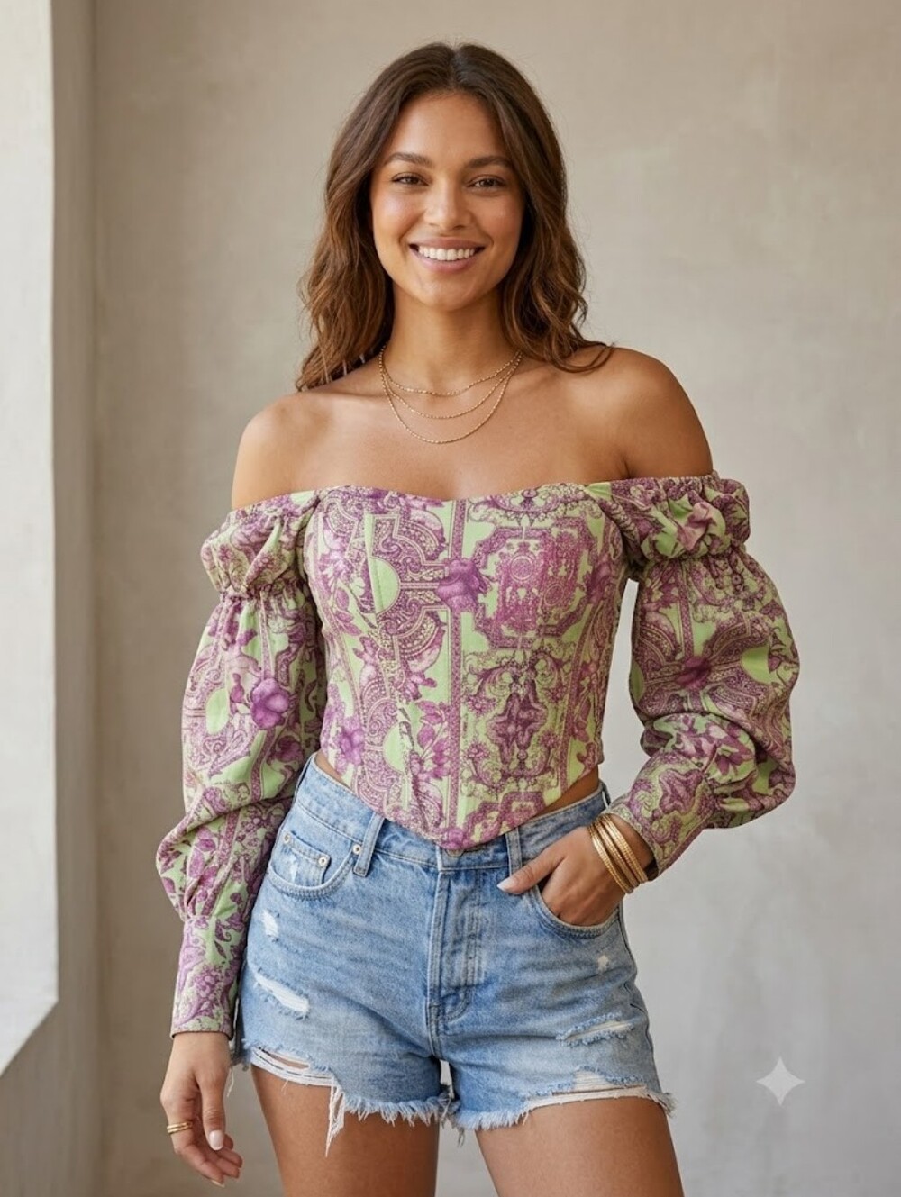 PrettyLittleThing Renaissance Corset Top Fairy Core Modern Boho Toile Regency